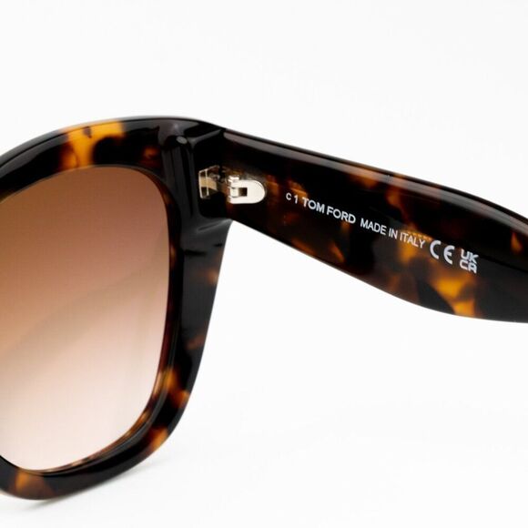 NEW Tom Ford FT0940/S CARA 55F Havana Gradient Brown Cat Eye Women Sunglasses - Picture 8 of 12